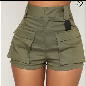 Olive Cargo Shorts